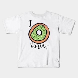 I do not know sign with a big donut with green glaze and sprinkles Kids T-Shirt